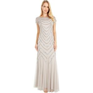 Adrianna Papell Beaded Covered Gown Size 10